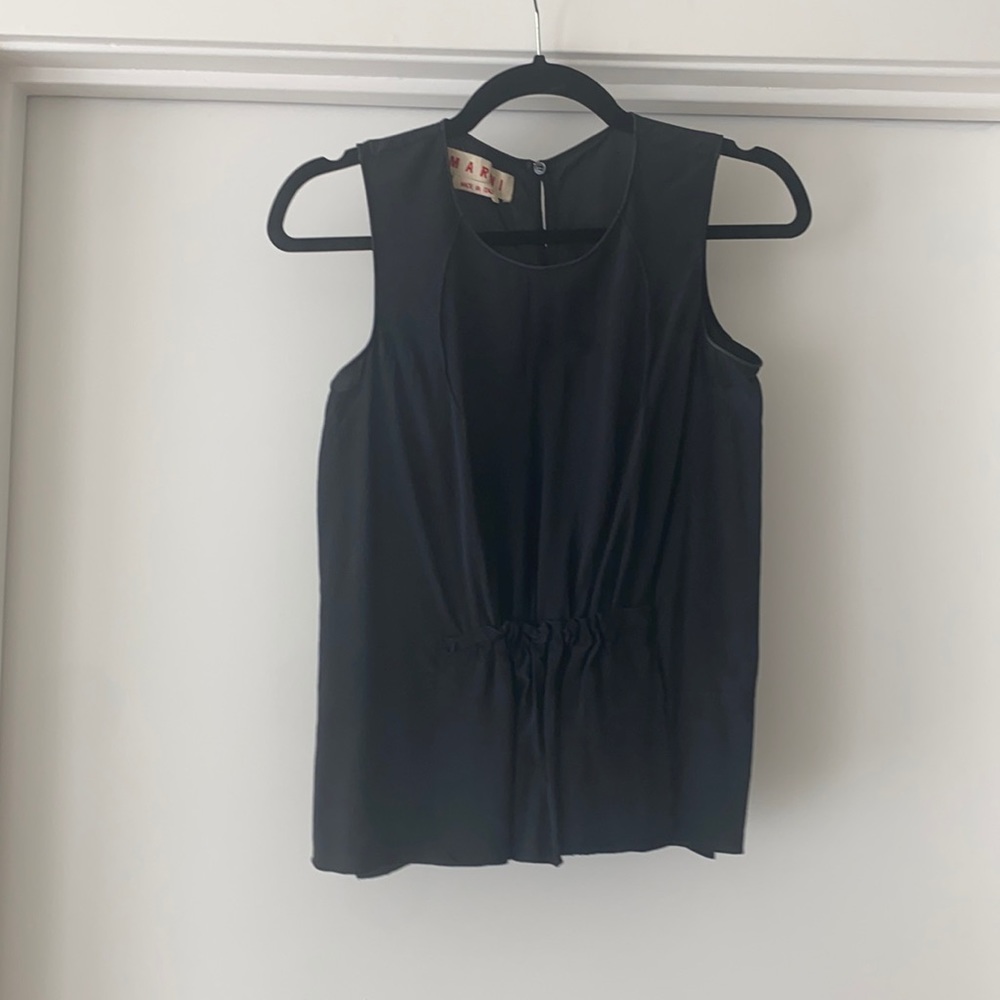 Silk Marni Peplum Style Sleeveless Top